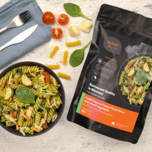 Fusilli Pasta in Creamy Pesto Sauce with Mixed Vegetables - Image 2